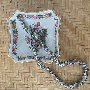 Vintage Cloissone Floral Beaded Necklace